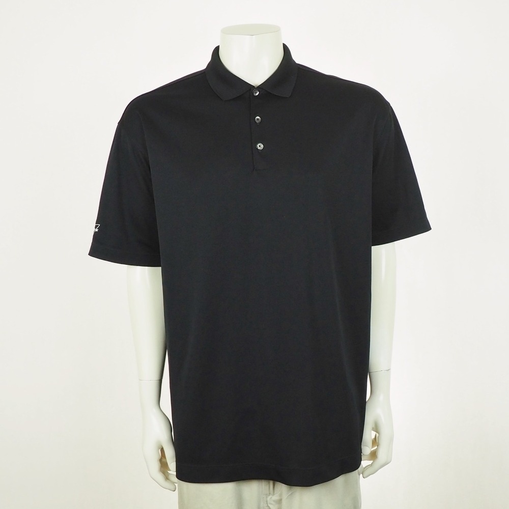 Nike Golf Micro Pique Polo Shirt Mens XL Black Dri-Fit Budweiser Beer Tech Blend